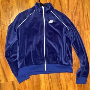Blue Sportswear Velour Sweater Size: Medium